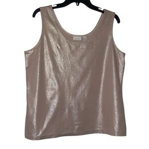 Chicos Sleeveless Gold Blouse Size 3 (16 18)